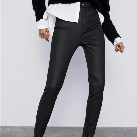 Zara | Jeans | Zara Women Coated Skinny Pants Size 4 24x34 | Poshmark